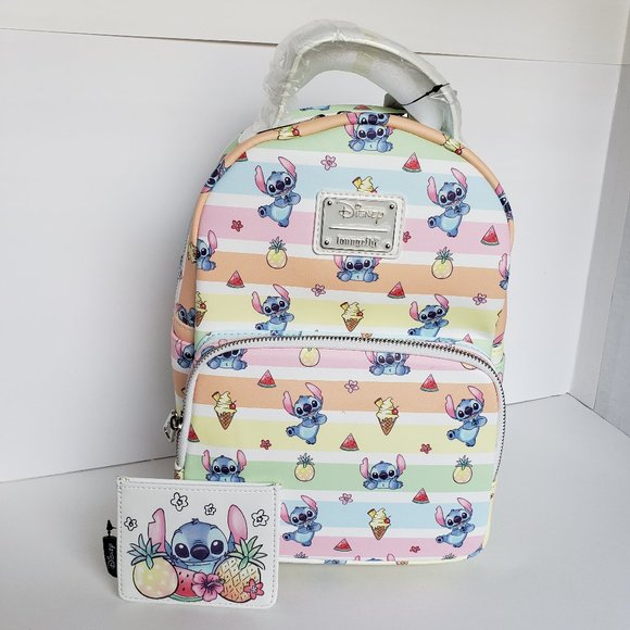 Loungefly Handbags - Disney Lilo & Stitch Fruits Backpack & Cardholder